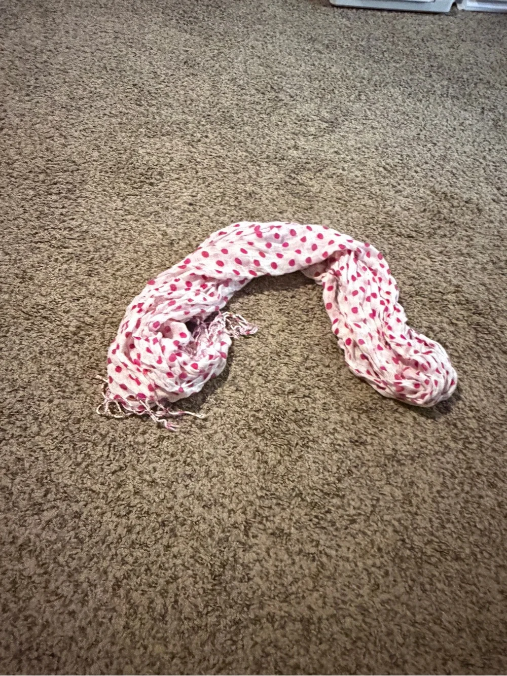 Set of 2 Scarves: Black Polka Dot & White with Pink Polka Dot Scarves